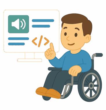 Technische Unterstützung Verbessert die Kompatibilität mit Screenreadern und bietet eine integrierte Vorlesefunktion.